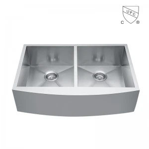 33Inch 16 Gauge Double Bowl 5050 Stainless Steel Farmhouse Sink