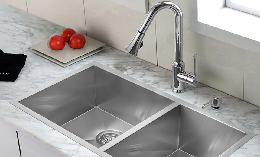 double basin stainless steel sink