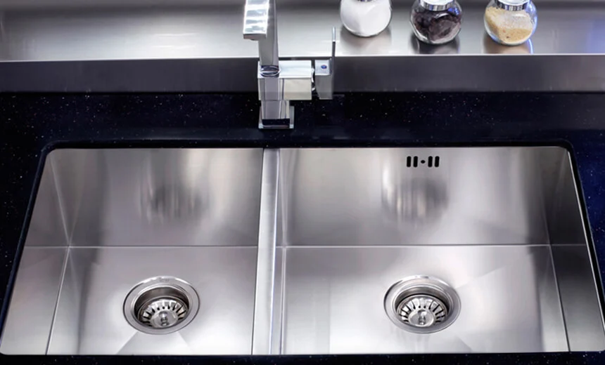 stainless steel two bowl kitchen sink