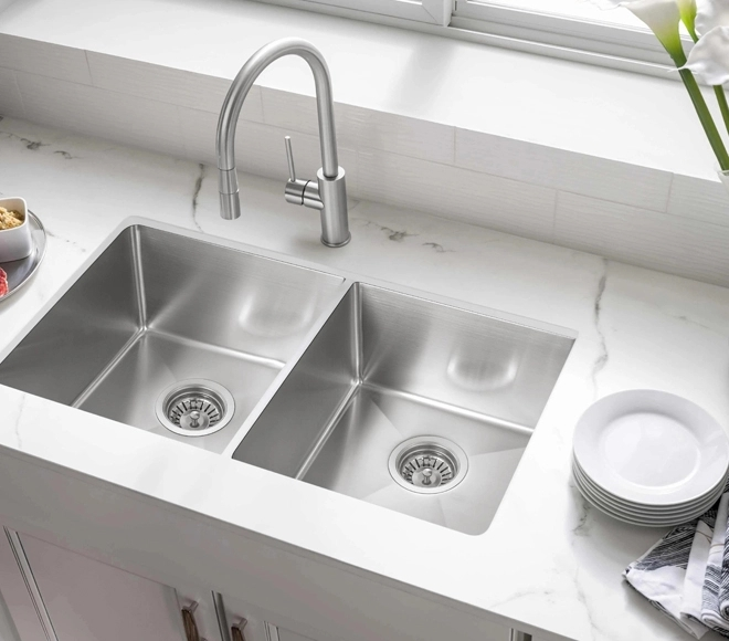 stainless steel double sink