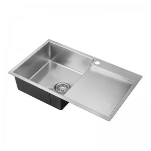 Special Design with Faucet Hole Stainless Steel Single Bowl Drainboard Kitchen Sink