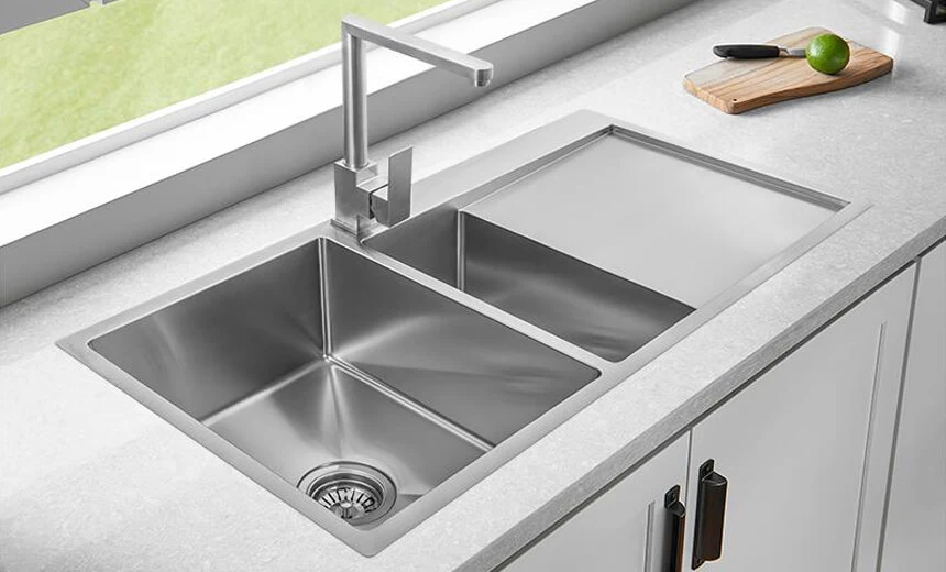 ss kitchen sink with drainboard