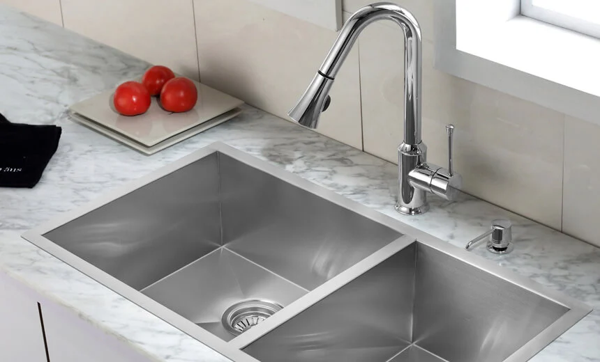 brushed stainless steel kitchen sink