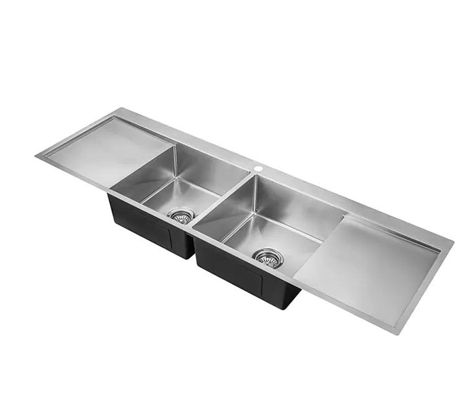 2 compartment sink with drainboard